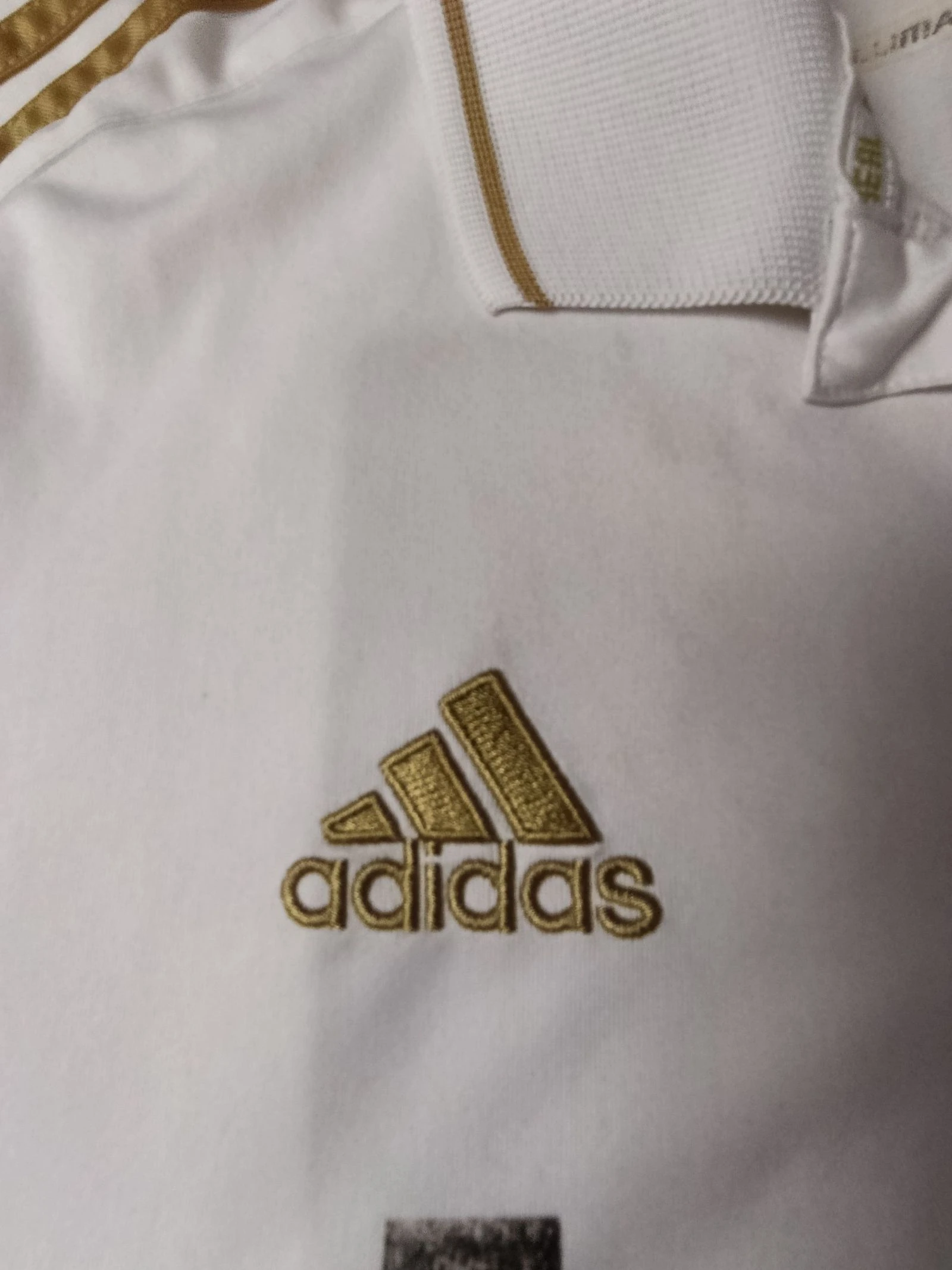 Real Madrid 2011/12 Home Shirt Adidas ClimaCool White Gold Bwin Vintage Size M – photo 4
